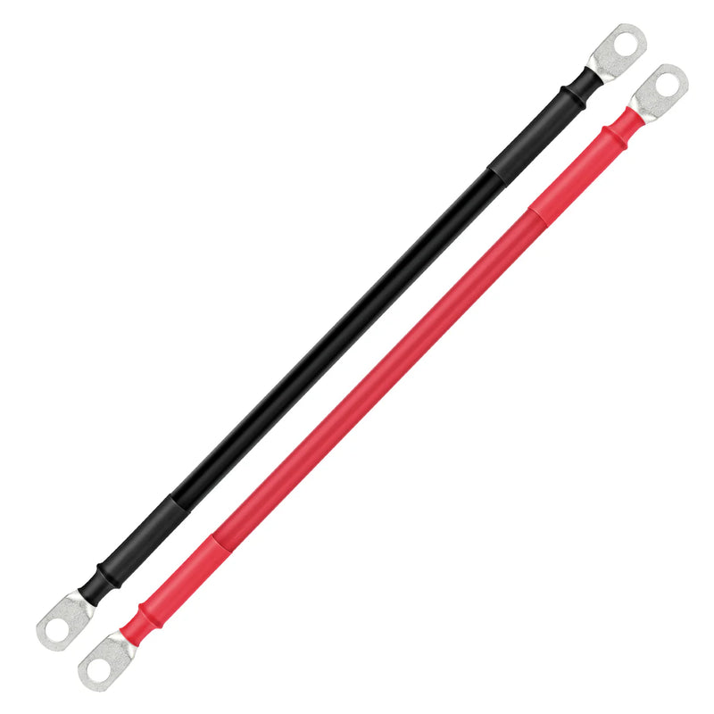 Load image into Gallery viewer, Rich Solar 10Ft 2 Gauge 5/16” Battery Cables | Pair of 2AWG Red and Black Pure Copper Inverter Battery Cables with 5/16” Lugs RS-2A10F5
