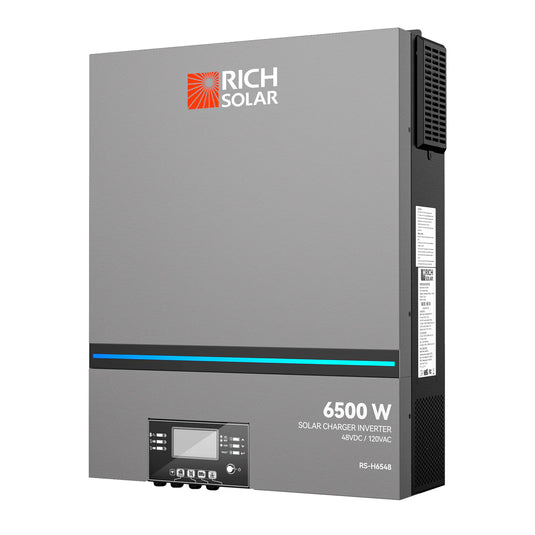 Rich Solar NOVA 6K | 6500 Watt (6.5kW) 48 Volt Off-Grid Hybrid Solar Inverter | 550V PV Input | Powerful 6500W 48V Hybrid Inverter for RVs, Cabins, Tiny Homes, ADUs, Residential, Commercial, Off-Grid | UL Certified RS-H6548V5