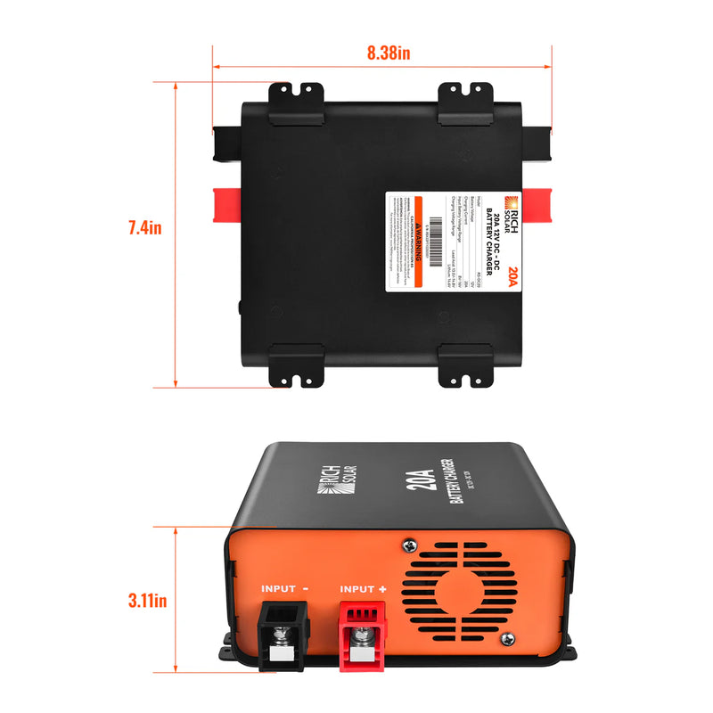 Load image into Gallery viewer, Rich Solar 12V 20A DC-DC Battery Charger for RV, Van, Boat, Off-Grid | Lithium &amp; Lead-Acid Batteries RS-DC20
