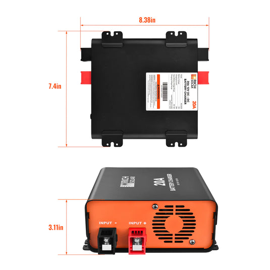 Rich Solar 12V 20A DC-DC Battery Charger for RV, Van, Boat, Off-Grid | Lithium & Lead-Acid Batteries RS-DC20