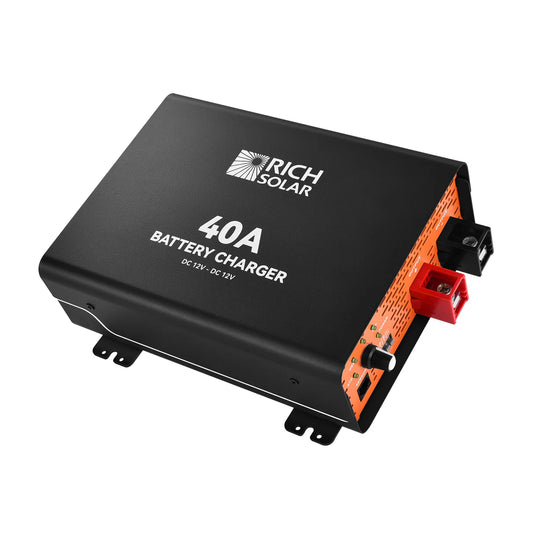Rich Solar 12V 40A DC-DC Battery Charger for RV, Van, Boat, Off-Grid | Lithium & Lead-Acid Batteries RS-DC40