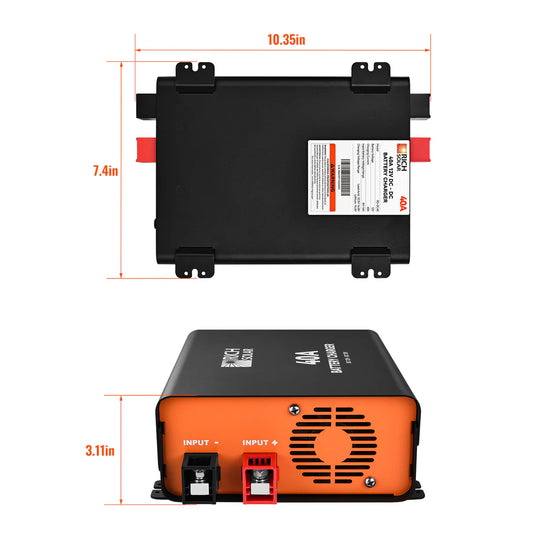 Rich Solar 12V 40A DC-DC Battery Charger for RV, Van, Boat, Off-Grid | Lithium & Lead-Acid Batteries RS-DC40