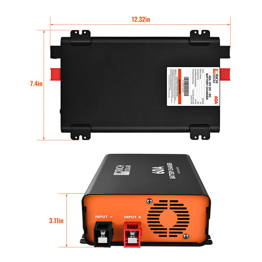 Rich Solar 12V 60A DC-DC Battery Charger for RV, Van, Boat, Off-Grid | Lithium & Lead-Acid Batteries RS-DC60