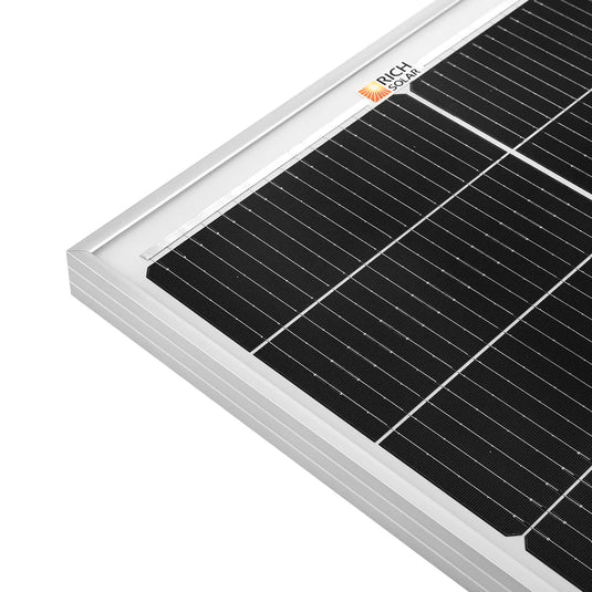 Rich Solar MEGA 100 SLIM | 100 Watt Slim Solar Panel | Compact 12V Off-Grid Narrow Solar Panel for Vans, Overlanders, Boats | 25-Year Output Warranty RS-M100SL25