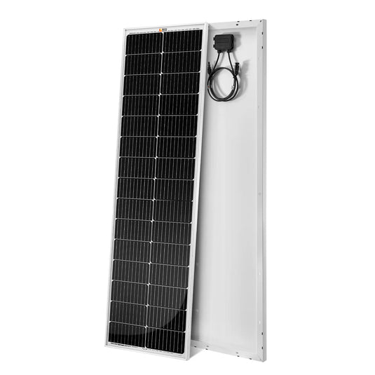 MEGA 100 SLIM SLX | 100 Watt Slim Solar Panel | Compact 12V Off-Grid Narrow Solar Panel for Campers, Overlanders, Boats | 25-Year Output Warranty RS-M100SLX