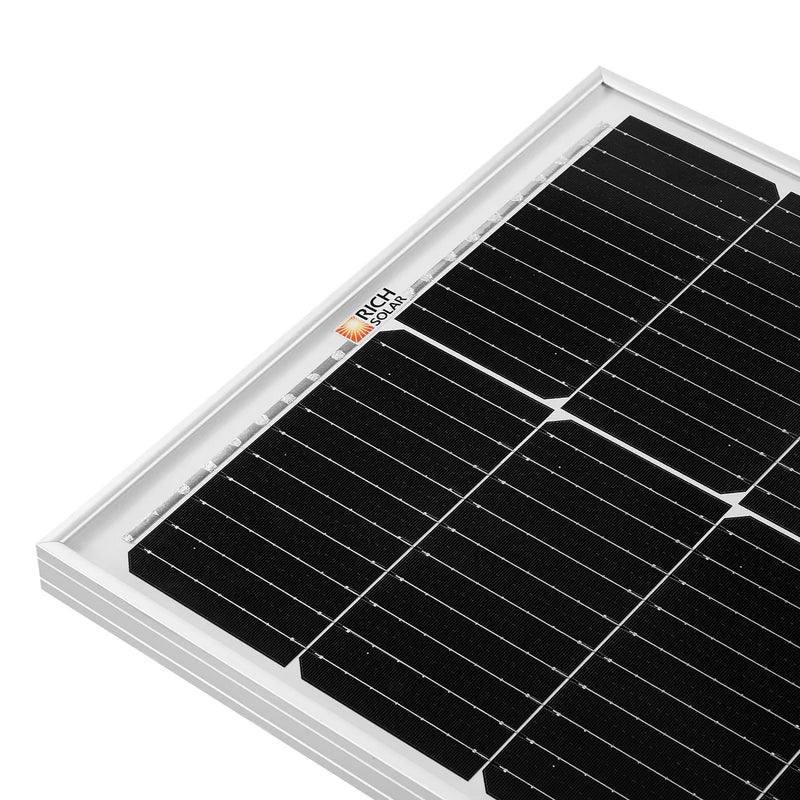 Load image into Gallery viewer, MEGA 100 SLIM SLX | 100 Watt Slim Solar Panel | Compact 12V Off-Grid Narrow Solar Panel for Campers, Overlanders, Boats | 25-Year Output Warranty RS-M100SLX

