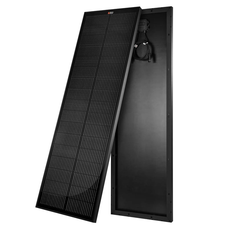 Load image into Gallery viewer, Rich Solar MEGA 100 SLIM ONYX | 100 Watt Slim Solar Panel | Compact 12V Off-Grid Narrow Solar Panel for Vans, Overlanders, Boats | 25-Year Output Warranty #RS-100SLB
