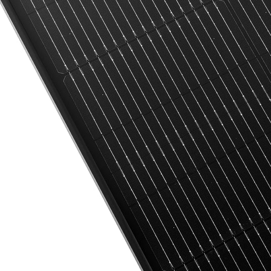 Rich Solar MEGA 100 SLIM ONYX | 100 Watt Slim Solar Panel | Compact 12V Off-Grid Narrow Solar Panel for Vans, Overlanders, Boats | 25-Year Output Warranty