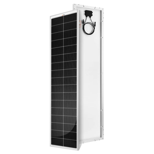 Rich Solar MEGA 130 SLIM | 130 Watt Slim Solar Panel | Compact 12V Narrow Panel for Vans, Campers, Boats | 25-Year Output Warranty RS-M130SL