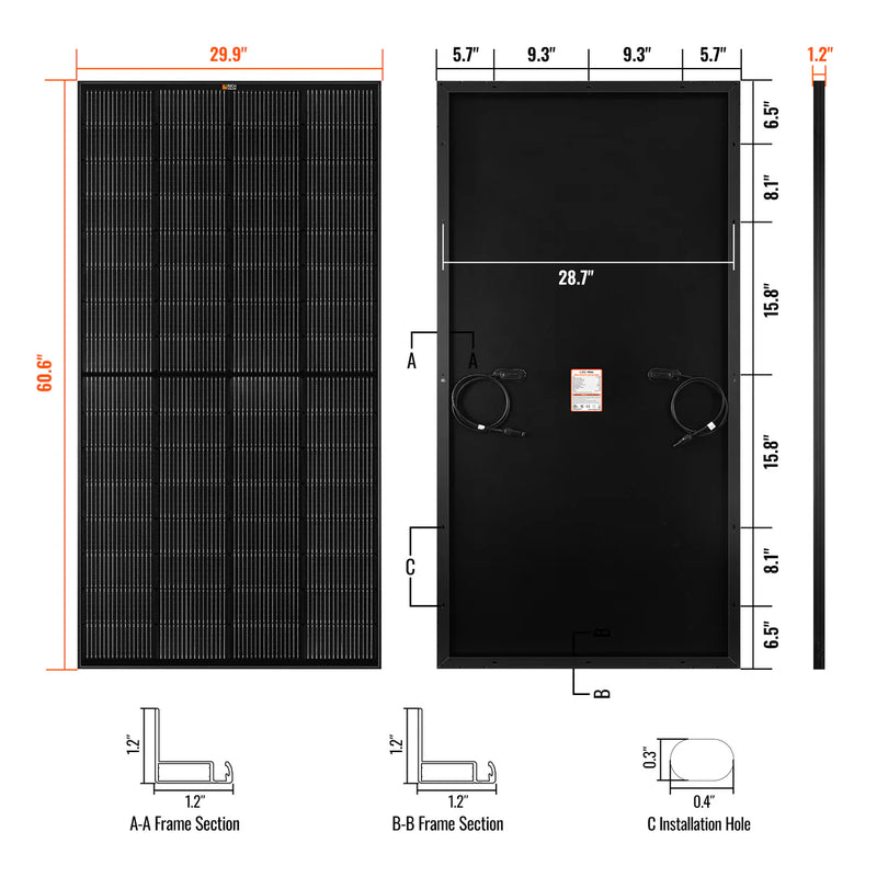 Load image into Gallery viewer, Rich Solar MEGA 250 ONYX | 250 Watt Solar Panel | Premier 12V Off-Grid Solar Panel for RVs, Vans, Boats | 25-Year Output Warranty RS-M250B
