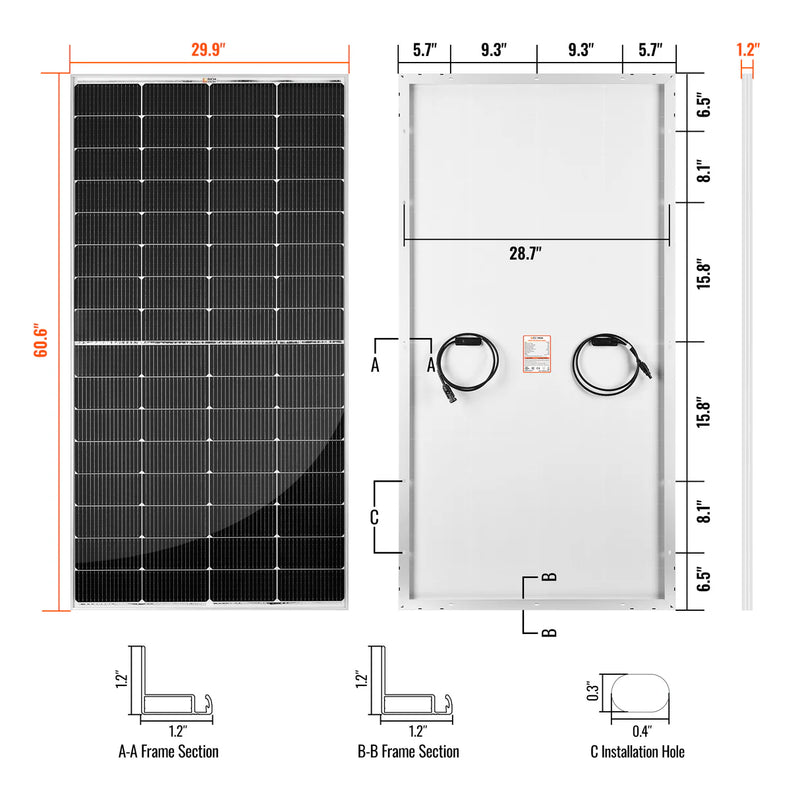 Load image into Gallery viewer, Rich Solar MEGA 250 | 250 Watt Solar Panel | Premier 12V Off-Grid Solar Panel for RVs, Vans, Boats | 25-Year Output Warranty RS-M250
