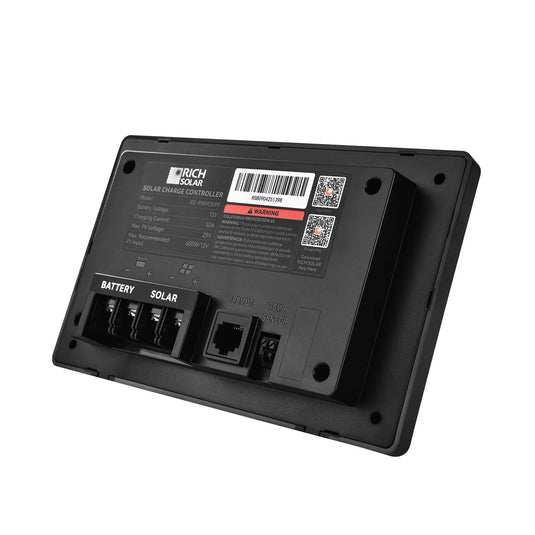 Rich Solar BRAVO AIR 30 | 30A Flush Mount PWM Solar Charge Controller | Bluetooth & Multi-Protection | Premium 12V 30A Controller for RVs, Trailers, Campers, Vans & Boats RS-PWM30PF