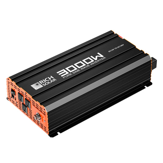 Rich Solar NOVA PURE 3K | 3000 Watt (3kW) 12 Volt Industrial Pure Sine Wave Inverter | Powerful 3000W 12V Off-Grid Inverter for RVs, Trailers, Campers, Vans, Trucks, Overlanders, Boats RS-V3P12