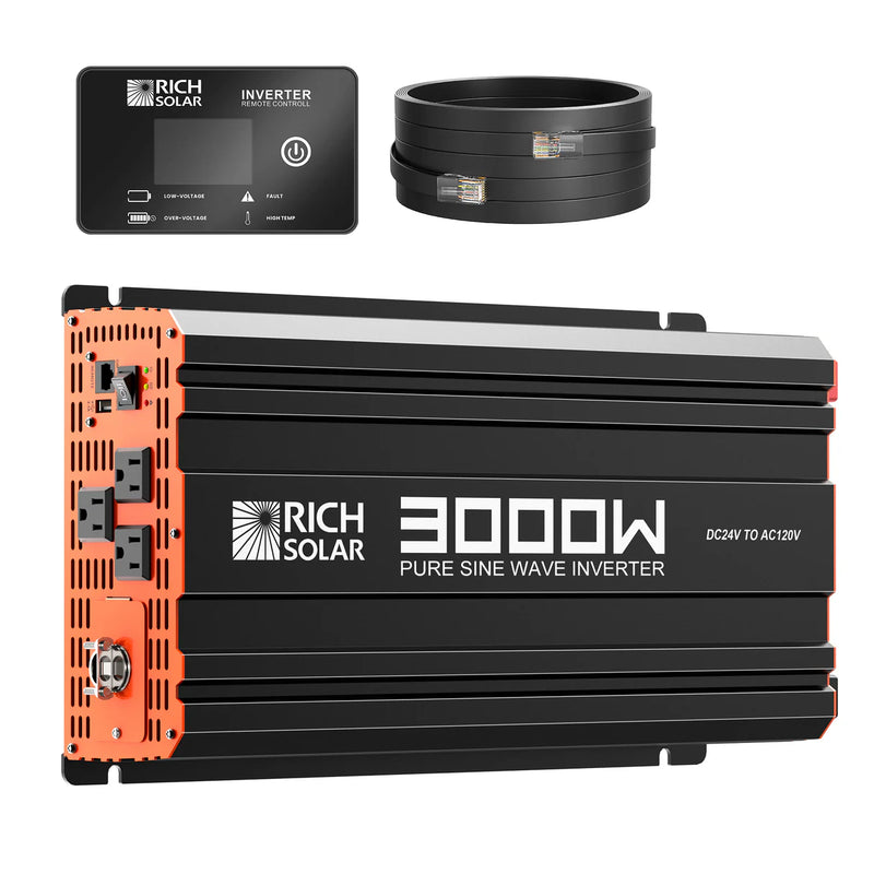 Load image into Gallery viewer, Rich Solar NOVA PURE MAX 3K | 3000 Watt (3kW) 24 Volt Industrial Pure Sine Wave Inverter | Premier 3000W 24V Off-Grid Inverter for RVs, Trailers, Campers, Vans, Trucks, Overlanders, Boats | #1 Ranked 24V Pure Sine Wave Inverter RS-V3P24
