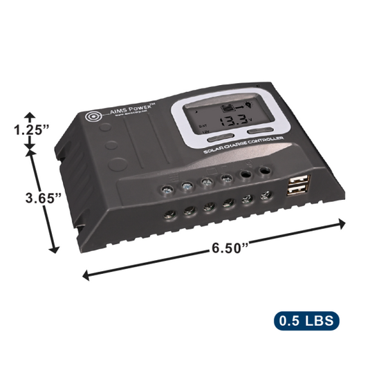 Aims 20 Amp Solar Charge Controller 12/24 Volt – Charges Lithium | Lead | Gel | AGM