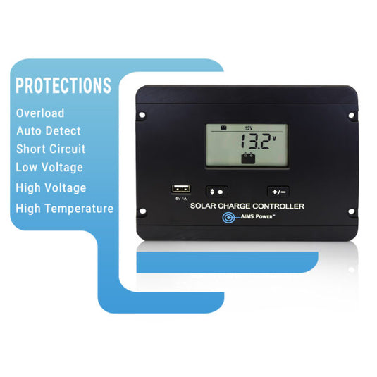 Aims Solar Kit 190 W Solar | 800 W Inverter | 100 A Battery KITD-800W190W