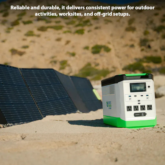 Nature's Generator 2X Lithium 1800 Solar Generator+ 2X 100W Rigid Panel+ Link Cable NGLGNPT