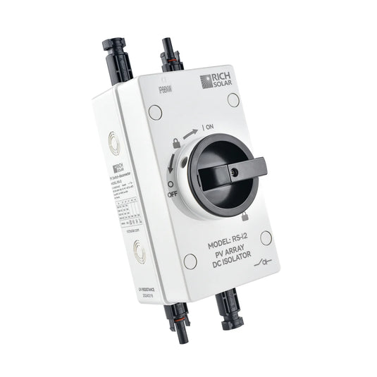 Rich Solar Solar PV DC Quick Disconnect Switch | Solar Array DC Quick Disconnect Switch | 1500 Volt 55 Amp | 2 Pole 1 String RS-i2