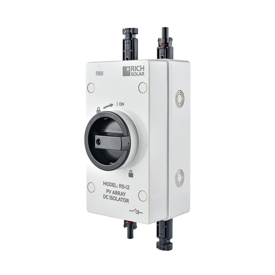 Rich Solar Solar PV DC Quick Disconnect Switch | Solar Array DC Quick Disconnect Switch | 1500 Volt 55 Amp | 2 Pole 1 String RS-i2