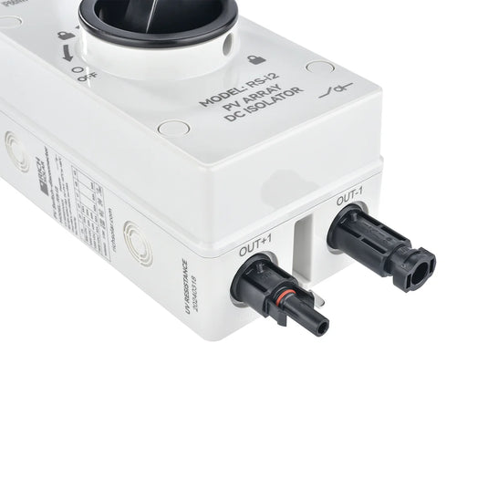 Rich Solar Solar PV DC Quick Disconnect Switch | Solar Array DC Quick Disconnect Switch | 1500 Volt 55 Amp | 2 Pole 1 String RS-i2