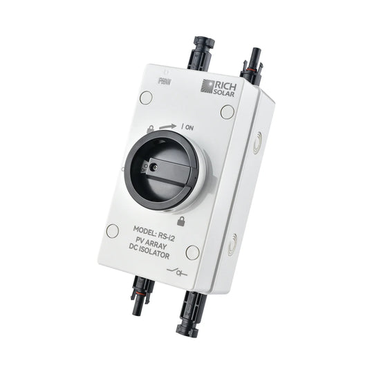 Rich Solar Solar PV DC Quick Disconnect Switch | Solar Array DC Quick Disconnect Switch | 1500 Volt 55 Amp | 2 Pole 1 String RS-i2