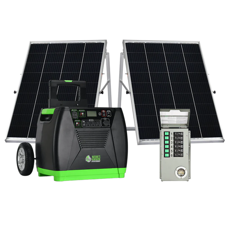 Load image into Gallery viewer, Nature's Generator Elite Generator + 2X 100W Panel + Transfer Switch HKNGAUELP
