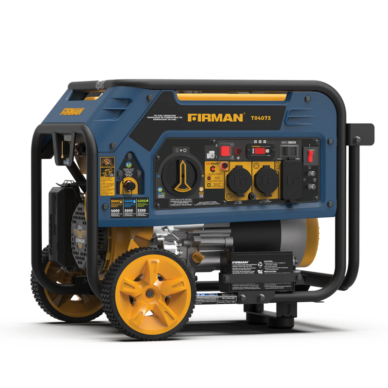 Load image into Gallery viewer, Firman Tri Fuel Portable Generator 4000W Electric Start 120/240V with CO ALERT t04073 - Backup Generator Store
