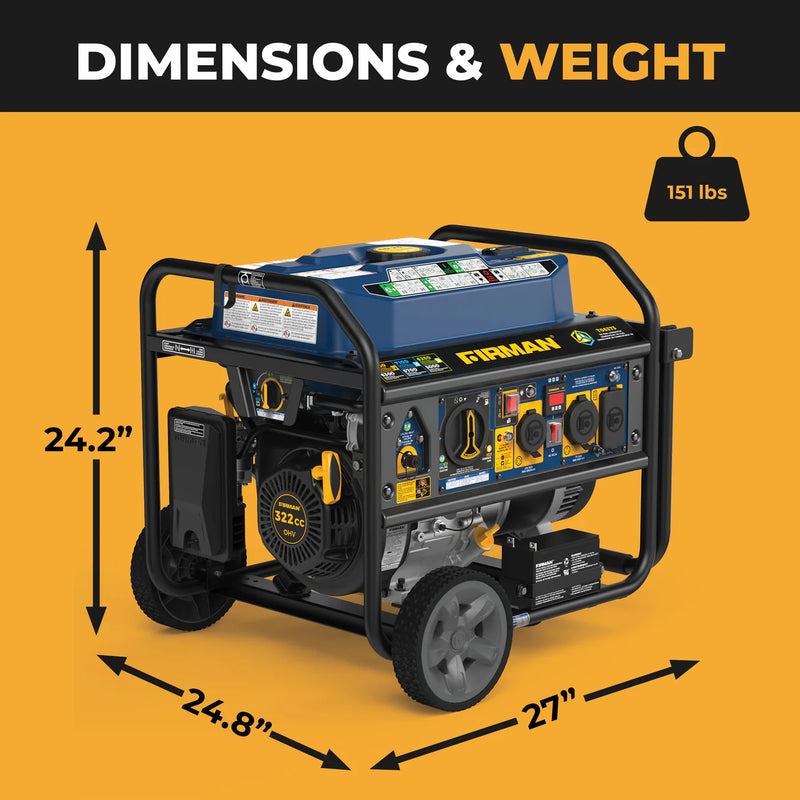 Load image into Gallery viewer, Firman Tri Fuel Portable Generator 7850/6300W Electric Start Gas CO Alert t06373 - Backup Generator Store
