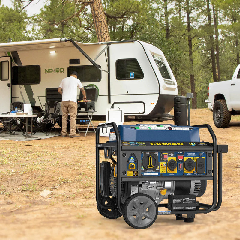 Load image into Gallery viewer, Firman Tri Fuel Portable Generator 7850/6300W Electric Start Gas CO Alert t06373 - Backup Generator Store
