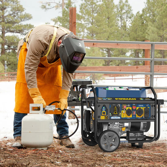 Firman Tri Fuel Portable Generator 7850/6300W Electric Start Gas CO Alert t06373 - Backup Generator Store