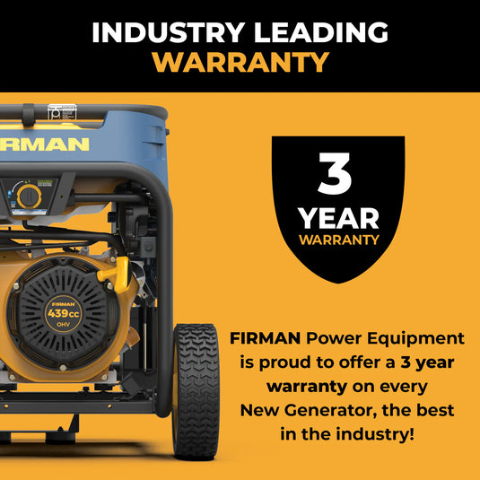 Firman Tri Fuel 7500W Portable Generator Electric Start 120/240V t07571 - Backup Generator Store