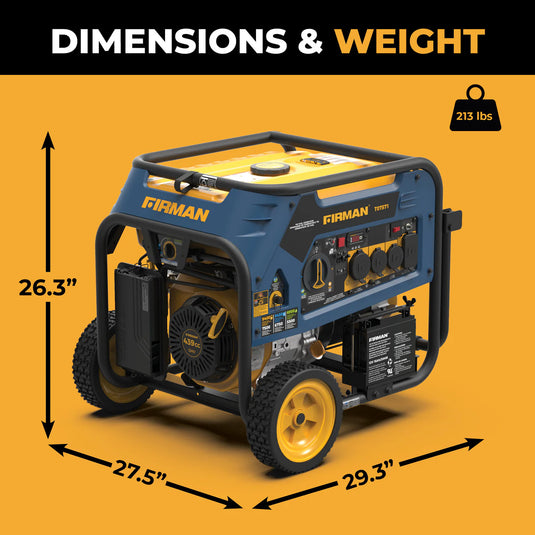 Firman Tri Fuel 7500W Portable Generator Electric Start 120/240V t07571 - Backup Generator Store