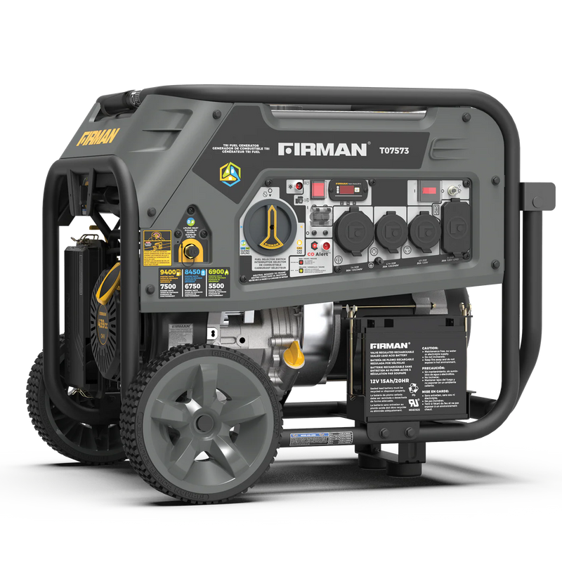 Load image into Gallery viewer, Firman Tri Fuel Portable Generator 9400W Electric Start 120/240V with CO Alert t07573
