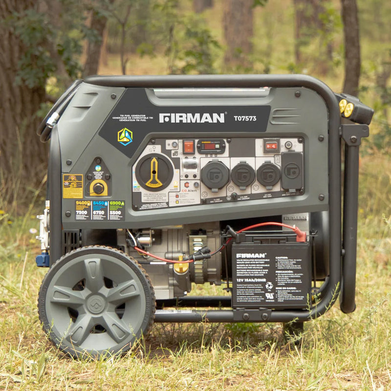 Load image into Gallery viewer, Firman Tri Fuel Portable Generator 9400W Electric Start 120/240V with CO Alert t07573
