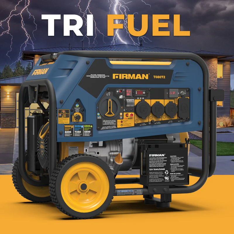 Load image into Gallery viewer, Tri Fuel 8000W Portable Generator Electric Start 120/240V with CO ALERT  t08072 - Backup Generator Store
