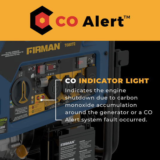 Tri Fuel 8000W Portable Generator Electric Start 120/240V with CO ALERT  t08072 - Backup Generator Store