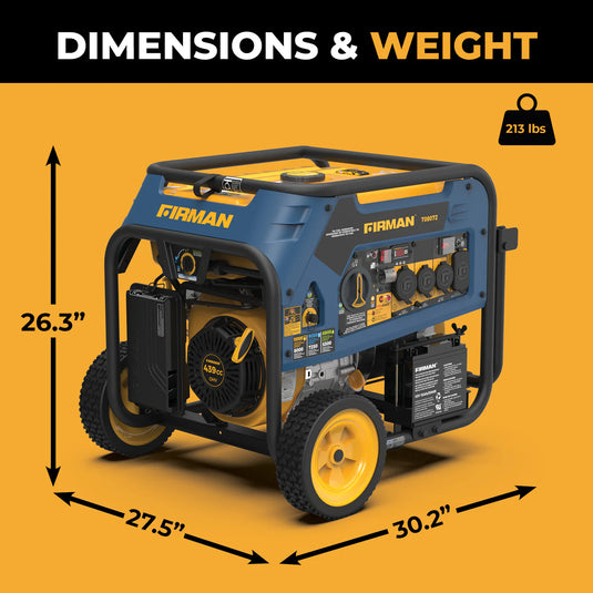 Tri Fuel 8000W Portable Generator Electric Start 120/240V with CO ALERT  t08072 - Backup Generator Store