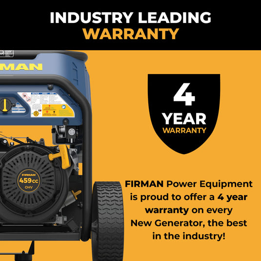 Firman Tri Fuel Portable Generator 10000/8000W Electric Start With CO Alert t08073 - Backup Generator Store