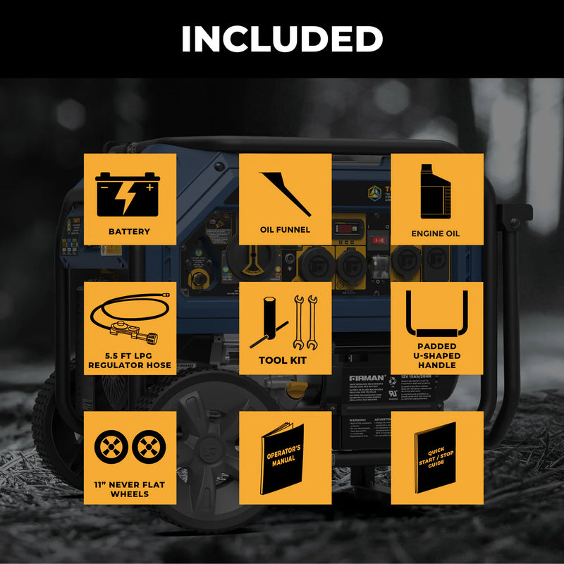 Load image into Gallery viewer, Firman Tri Fuel Portable Generator 10000/8000W Electric Start With CO Alert t08073 - Backup Generator Store
