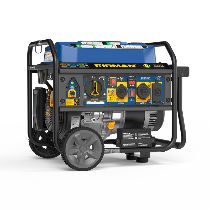 Load image into Gallery viewer, Firman  Tri Fuel Portable Generator 8250/6600W Electric Start Wheel Kit Bonus Cover &amp; Cord CO Alert t08273

