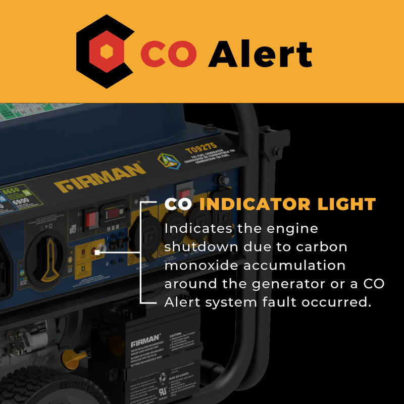 Load image into Gallery viewer, Firman Tri Fuel Portable Generator 11400W Electric Start 120V/240V with CO Alert t09275
