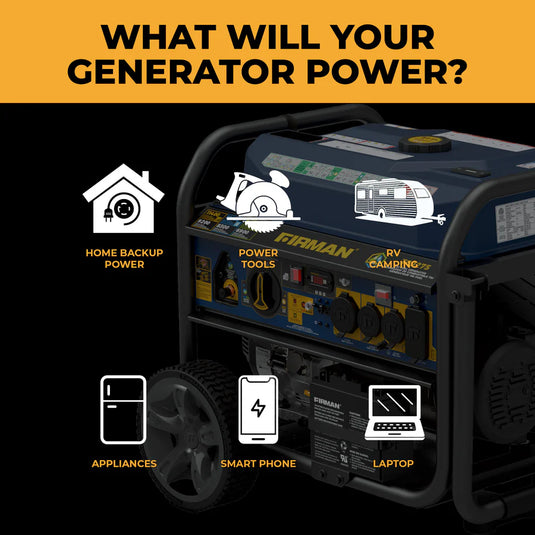 Firman Tri Fuel Portable Generator 11400W Electric Start 120V/240V with CO Alert t09275