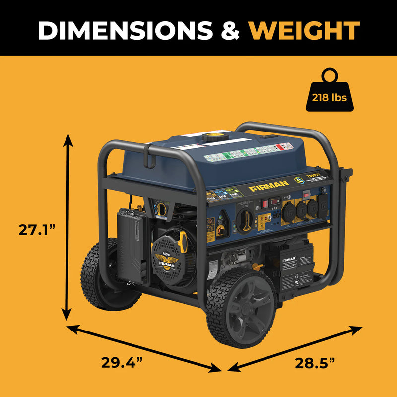 Load image into Gallery viewer, Firman Tri Fuel Portable Generator 11600W Electric Start 120V/240V with CO alert  t09371

