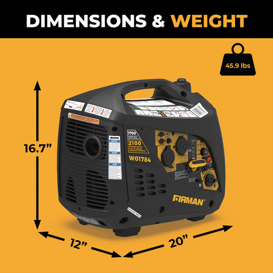 Firman Inverter Portable Generator 2100W Recoil Start W01784