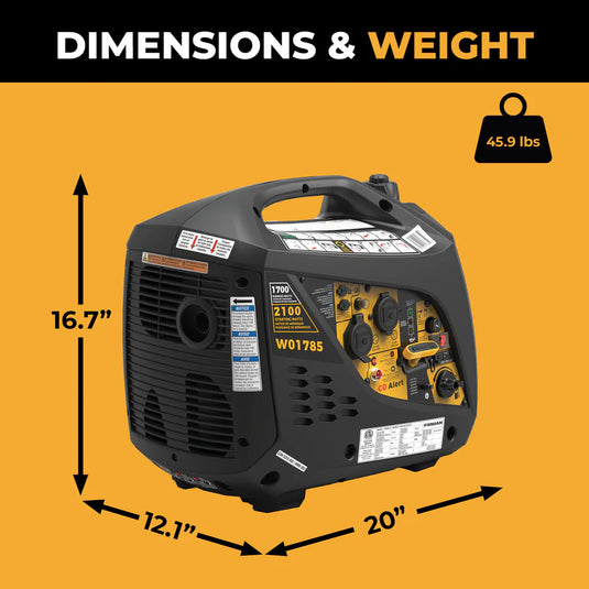 Firman Inverter Portable Generator 2100W Recoil Start with CO Alert W01785