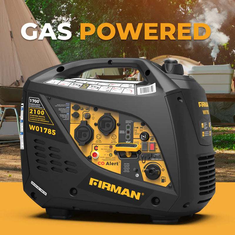Load image into Gallery viewer, Firman Inverter Portable Generator 2100W Recoil Start with CO Alert W01785
