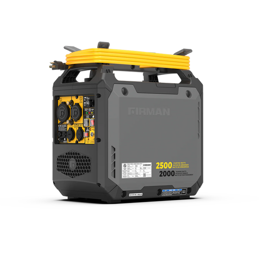 Firman Inverter Gas Portable Generator 2500W Recoil Start with CO ALERT W02081