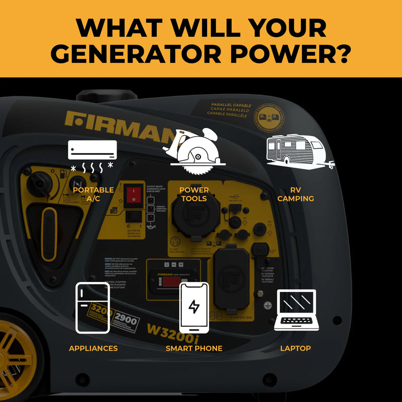 Load image into Gallery viewer, Firman Inverter Portable Generator 3200W Recoil Start w02981 - Backup Generator Store
