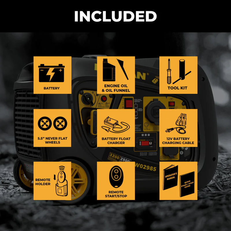 Load image into Gallery viewer, Firman Inverter Portable Generator 3200W Remote Start W02985
