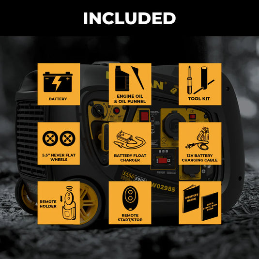 Firman Inverter Portable Generator 3200W Remote Start W02985